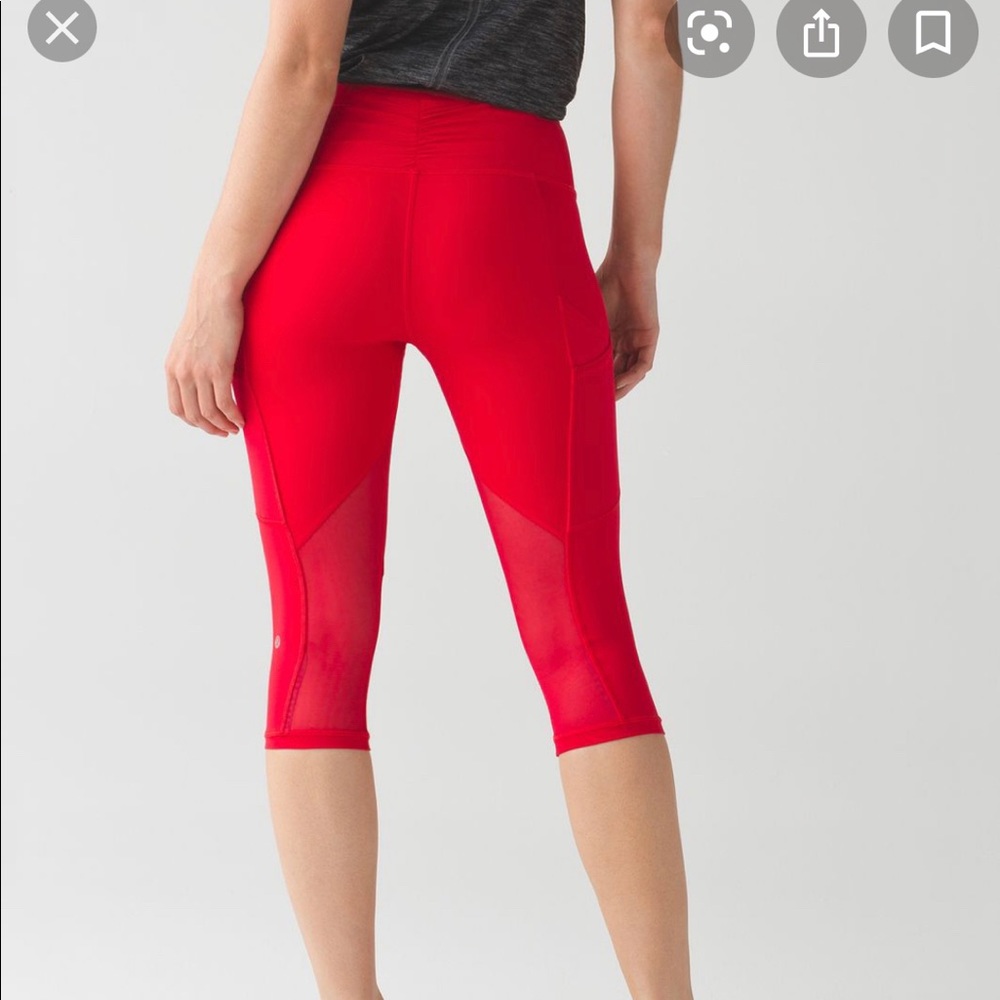 Lulu Lemon red crop leggings❤️
